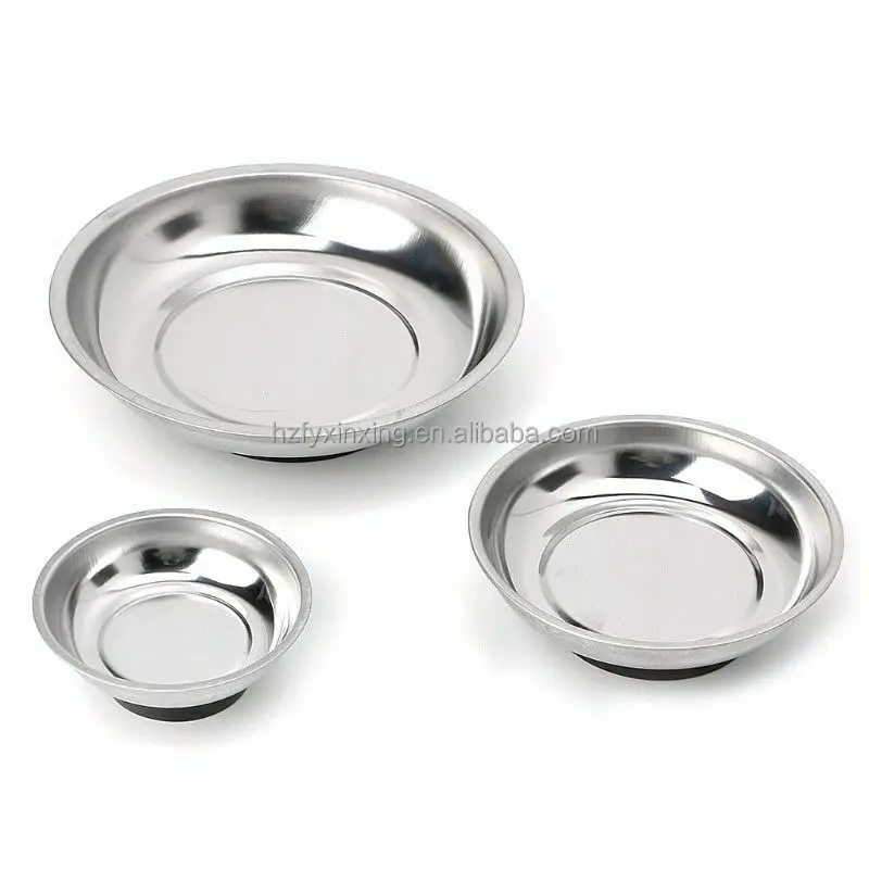 3/4/6 in Round Magnetic Bowl Trays Set Stainless Steel Magnet Tool Tray Parts Holder for Screws/Sockets/Bolts