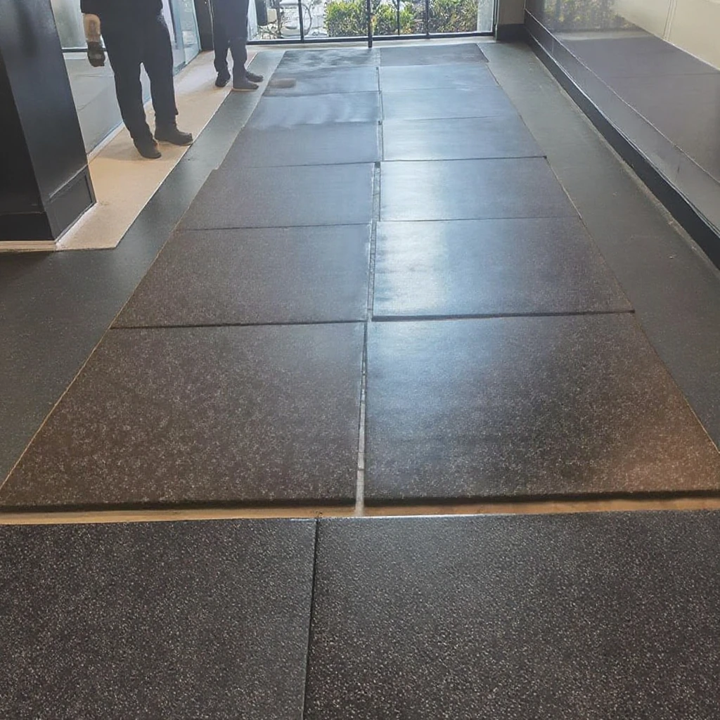 Wholesale 500*500*15mm Thick Anti-Slip Gym Black Mats Indoor Rubber Tiles Synthetic EPDM Flooring