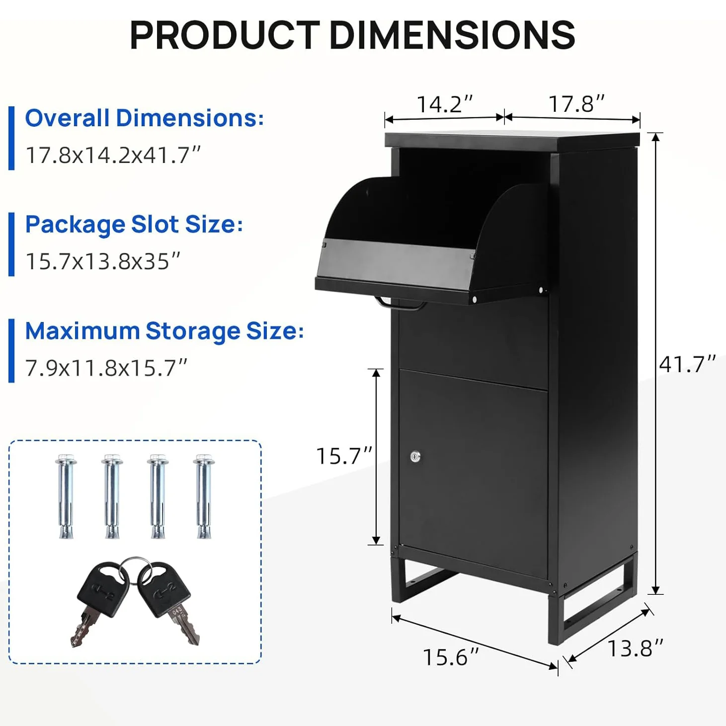 JH-Mech Metal Parcel Drop Box with Lockable Secure Easily Anchored on the Floor and Easy to use Ultra Large Parcel Lock Drop Box
