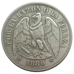 Reproduction Chile 1 Peso 1875 - 1891 7pcs Optional Silver Plated Decorative Commemorative Coins