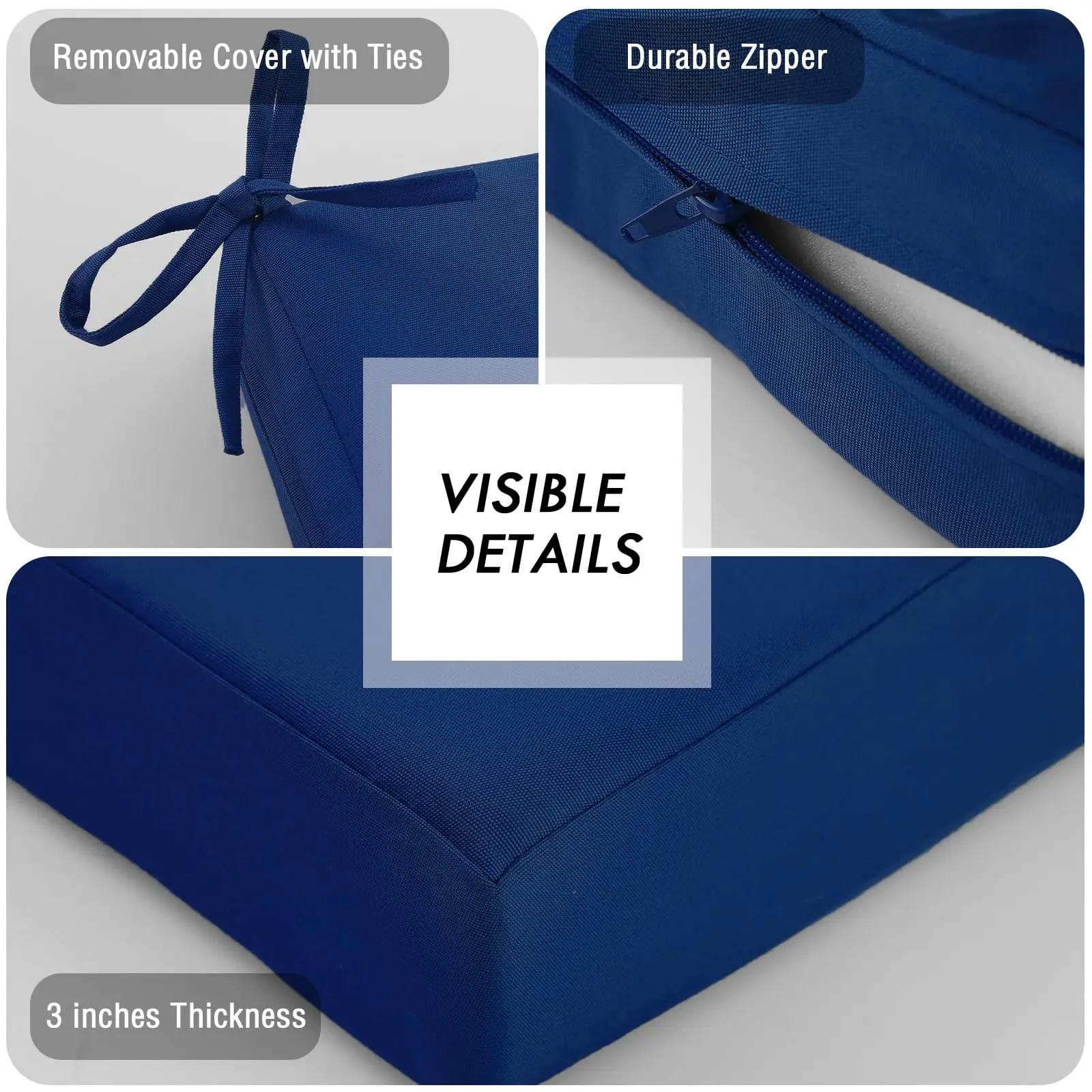 Outdoor Patio Garden Seat Waterproof Canvas Graphene USB Battery Rechargeable Outdoor Cushions for Chairs