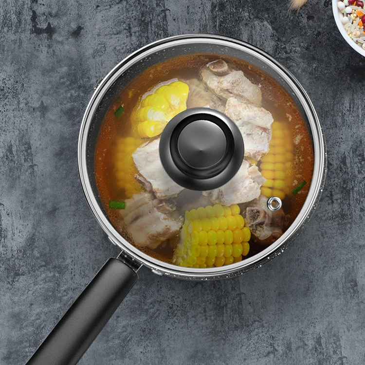 Humanized Kitchen Cooking Snow Pan Non Stick Milk Boiling Pot Round Pans Domestic Soup Pot