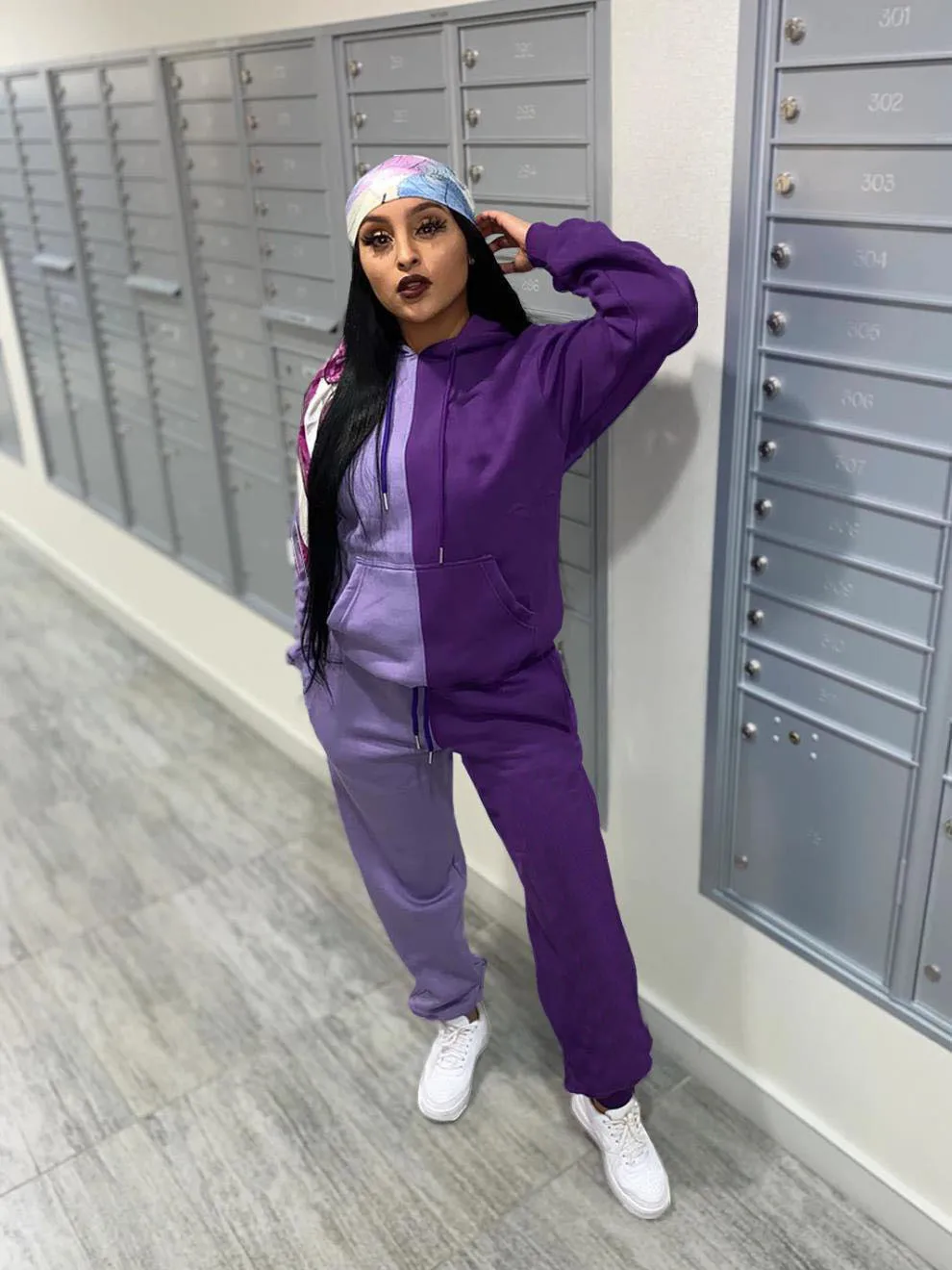  Shein Sport Color Block Letter Hoodie Pink Fall Clothing Jogger Sweat Pants Tracksuits 2 pc Women Winter Two Piece Sweatsuit