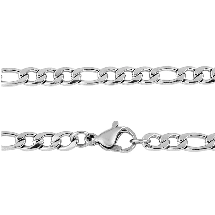 high quality 4.5mm stainless steel figaro chain necklace