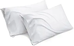 2 Pack Soft Moisture Wicking Organic Bamboo Viscose Cooling Pillowcases Breathable 100% Bamboo Pillow Case