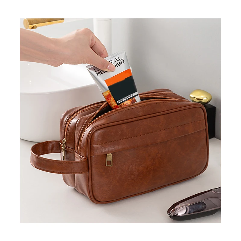 Men Travel Cosmetic Bags Portable Large Shaving Business Toiletry Organizer Storage