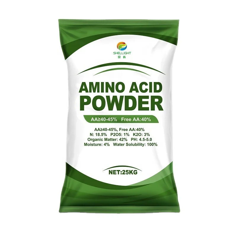 Plant Source Foliar Spray Bulk Amino Acid Powder Fertilizantes agricolas ORGANIC Fertilizer 200-795-6 Shellight Light Yellow 4%