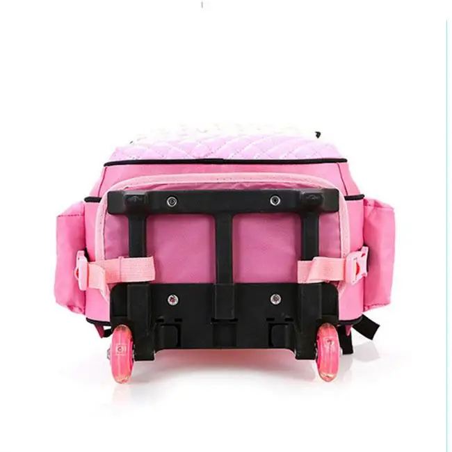 Custom Backpack pink girl school trolley bag with detachable backpack for Vietnam Market