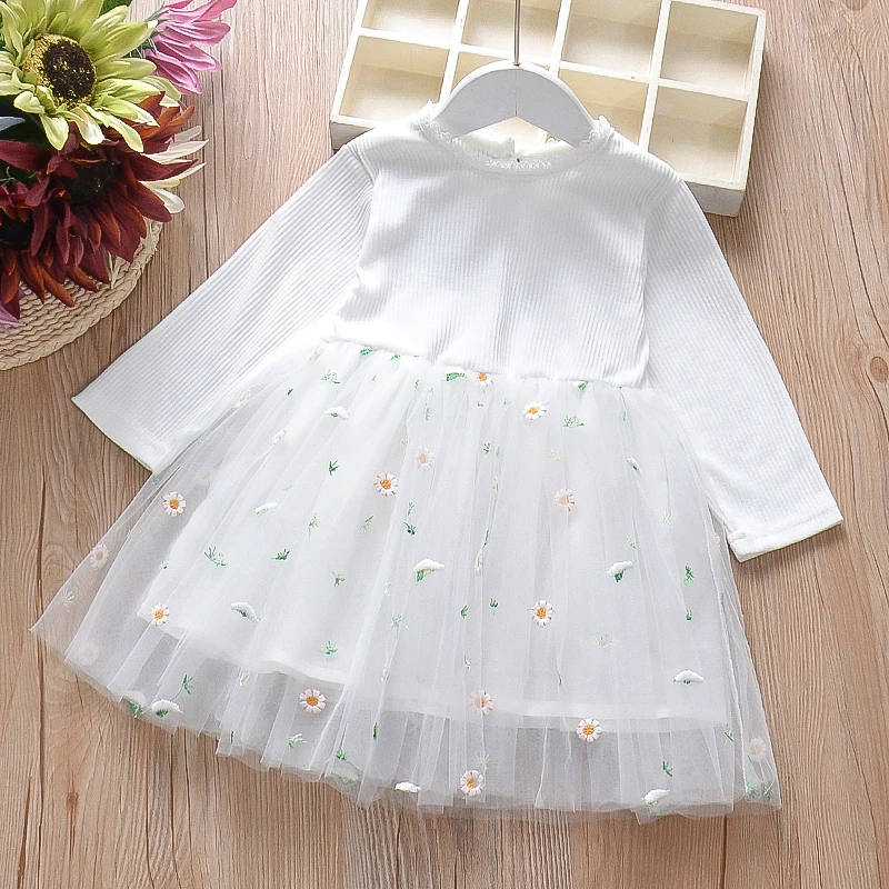 Новое поступление, модное дизайнерское платье для маленьких девочек, юбка из пряжи для вечеринки, уютное платье для маленьких девочек 2 года, одежда для маленьких девочек