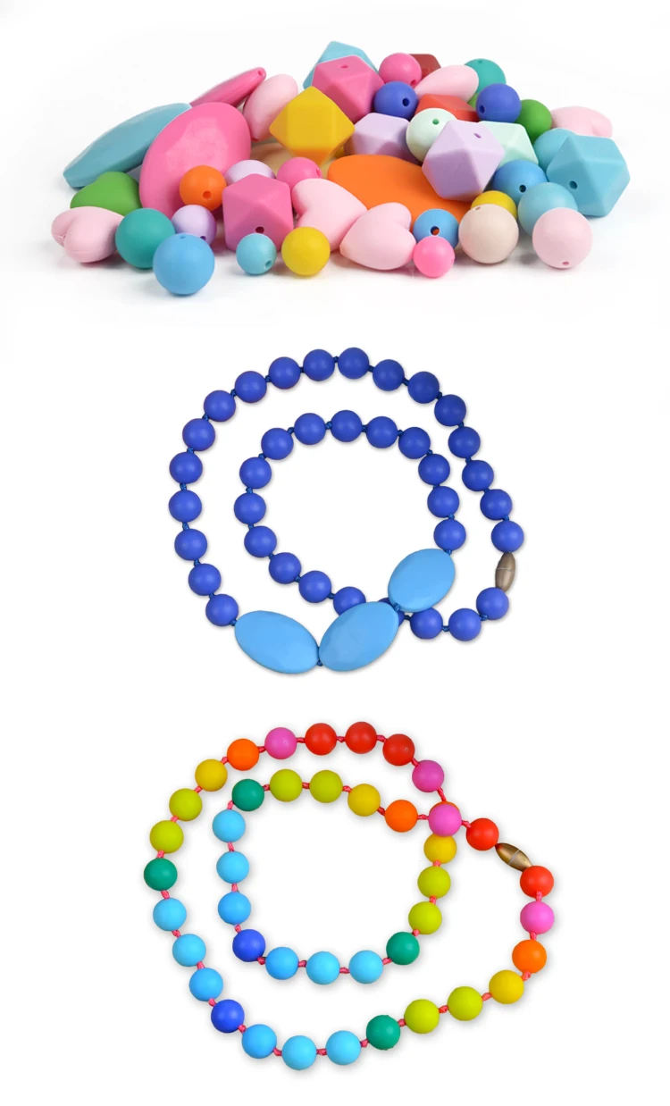 
Wholesale Eco-friendly Baby Silicone Teether Beads 
