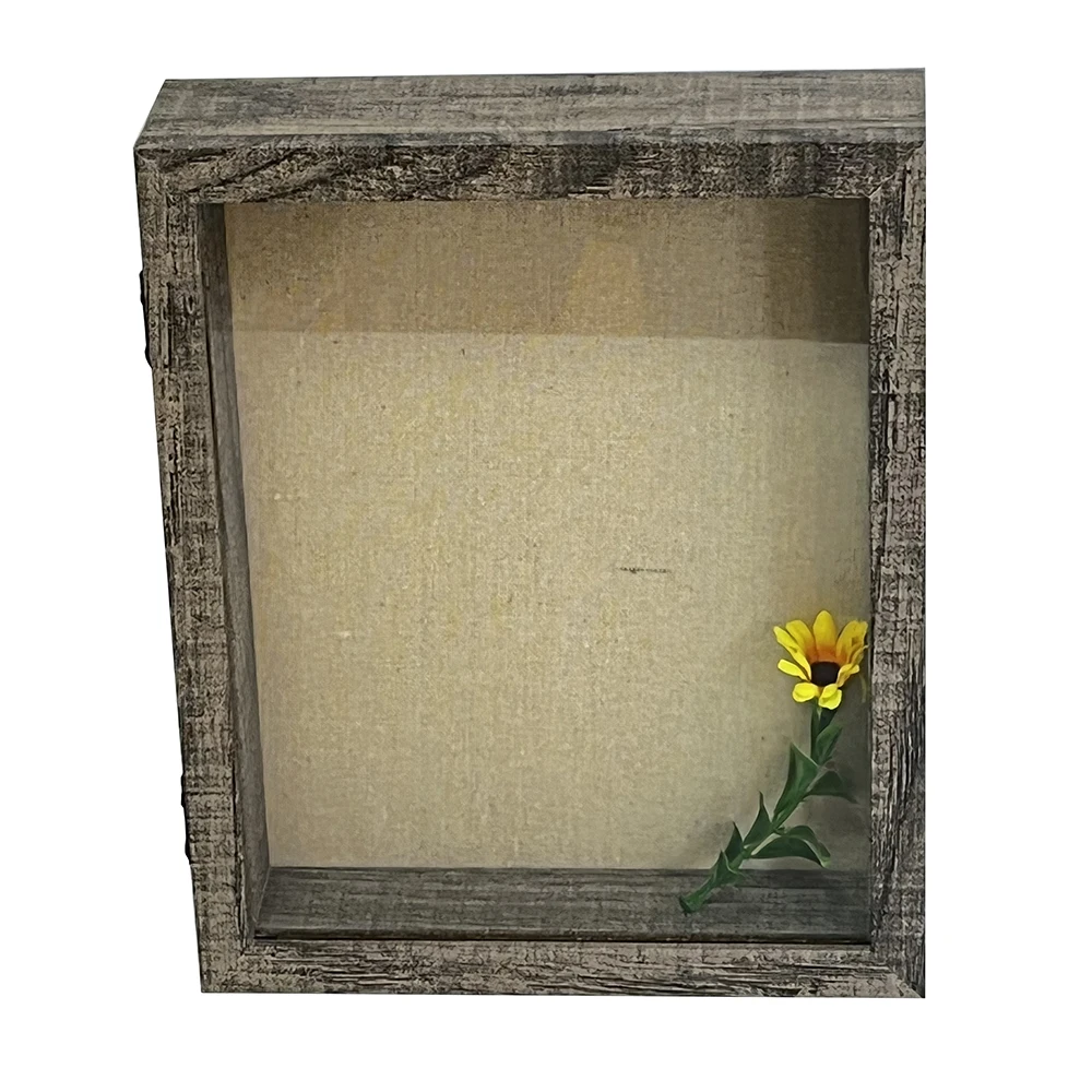 Mengkai  Hot Sales Custom  Wooden Shadow Box Display Case for Flowers Photos
