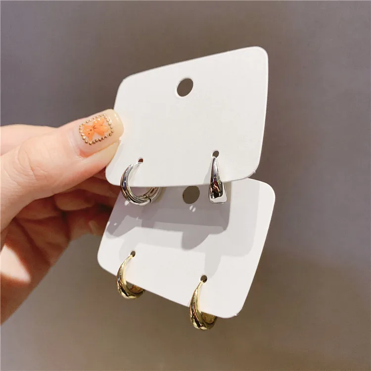 Elegant Temperament Simple Small Female Women Delicate Small High Grade Retro Metal Earrings For Gift