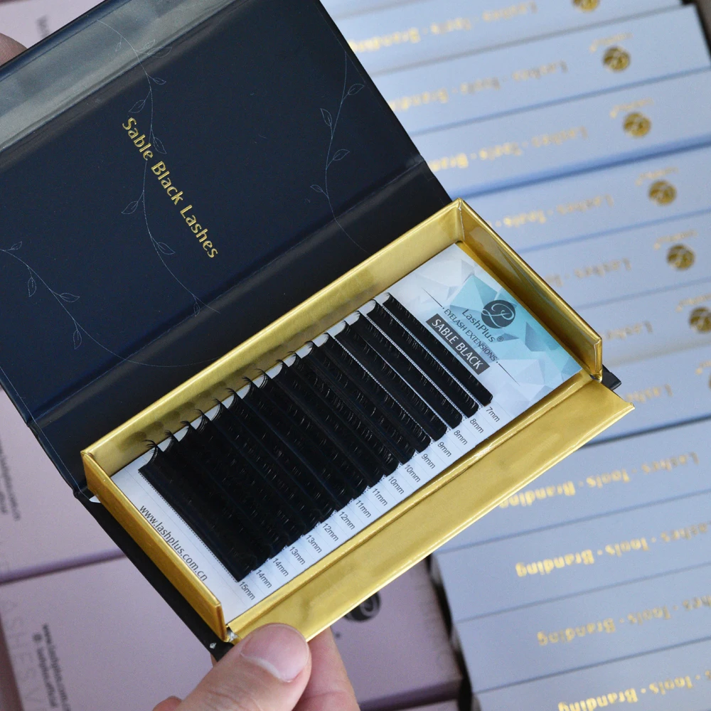 LashPlus cashmere 0.04 matte black cashmere korean pbt eyelash extension .02  lash extensions volume trays wholesale