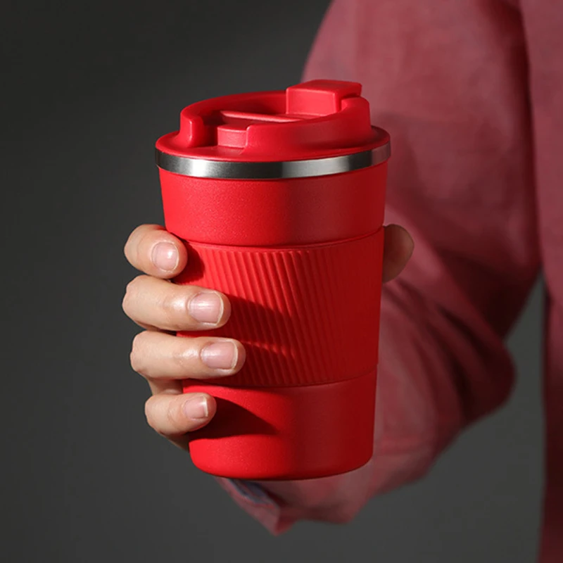 380ml 510ml Custom Portable Stainless Steel Coffee Mug Insulated Coffee Mug Car Cup With Silicone Cover