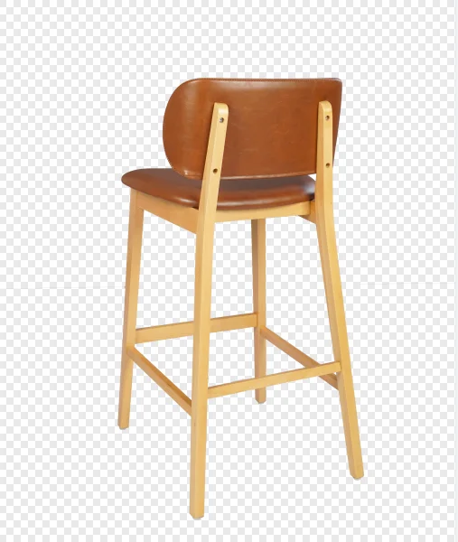 Hotel Restaurant Coffee Shop Furniture Light Luxury Modern Design Wooden Bar Stool Dining Hotel Room Chair