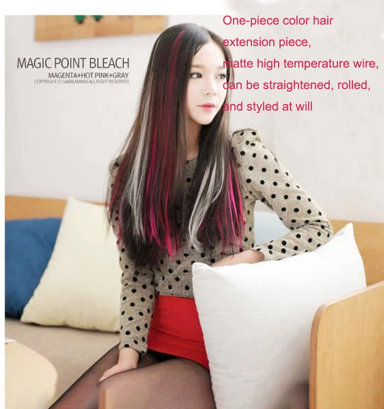 Wig straight hair extension color  lady long and short curly  invisible hair