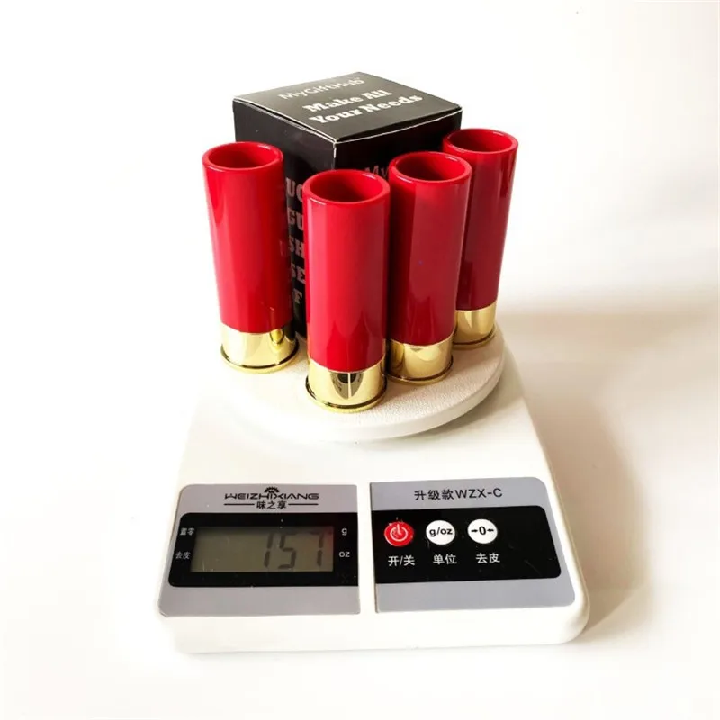 Customized Logo Mini Plastic red color Thick Bottom Custom shotgun shell shot glasses