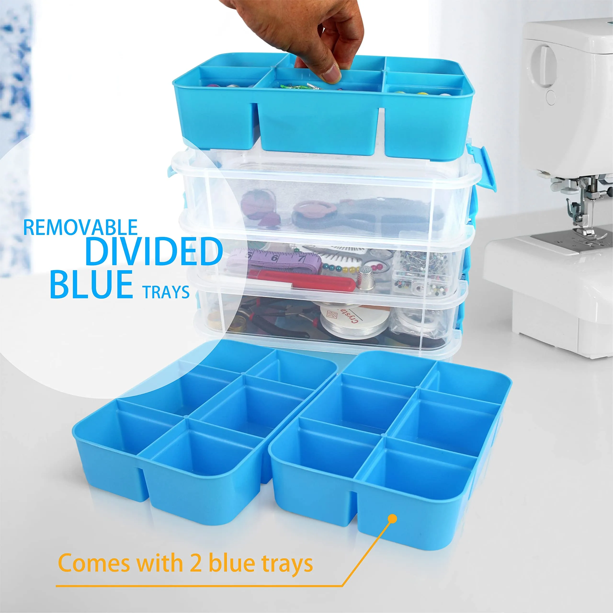 Multi-Compartment Craft Storage Organizer Box with Dividers Perfect for Arts Beads Sewing Supplies and Jewelry Making