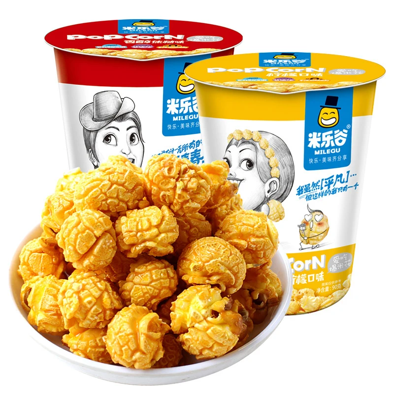 Wholesale Chinese snack fruit popcorn healthy exotic grain snack microwave popcorn mushroom popcorn gluten free snack 120g