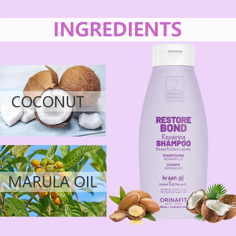 Collagen turkish clarifying organic Custom Oem Odm Shampoo base sulfate free Repairing Revive Argan Coconut Marula oil shampoo