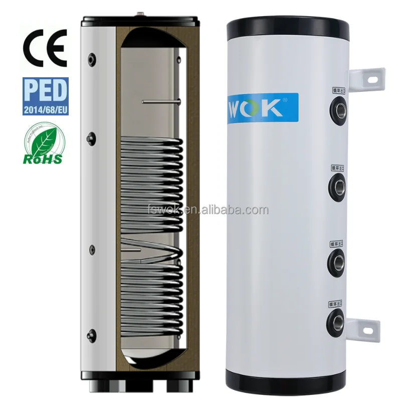 WOK Heat pump tanks Domestic hot water storage with coil heaters Buffer tanks  800L 1000L volume Heat pump tanks