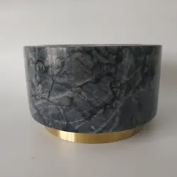 Black Marble Mortar and Pestle with copper base  size 14*8 cm