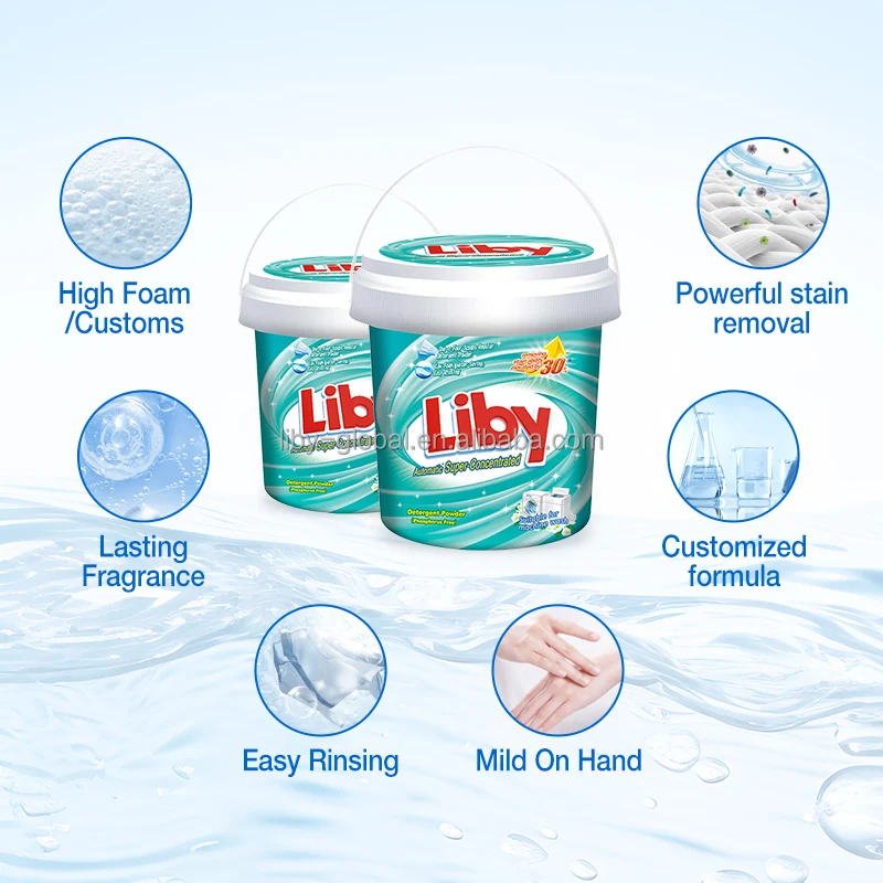 Liby Grepower 10 kg Washing Detergent Powder Packaging American Doffi Powder Laundry Soap Chemicals for Making Detergent Powder