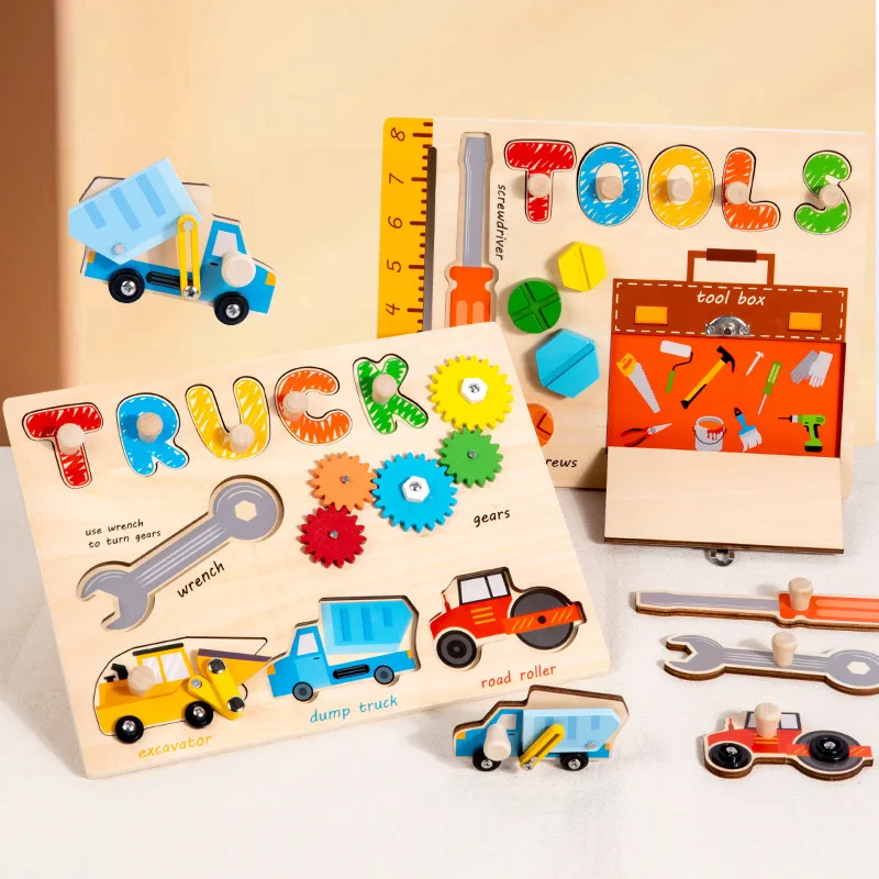 CPC CE Certified Montessori DIY Wooden 3D Puzzles Hand-Grabbed Jigsaw Peg Puzzle Boards Educational Baby Toys