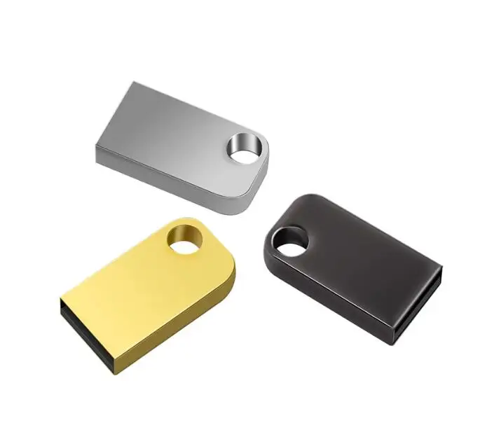 2021 new oem super mini metal usb flash pen drive stick 2.0 2gb 4gb 8gb 16gb with keychain hole