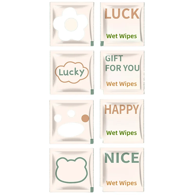 Custom Design Single Packed Cleaning Wet Tissue Individual Pack Small Mini Hand And Mouth Wipes Sachet Wet Wipe For Restaurant