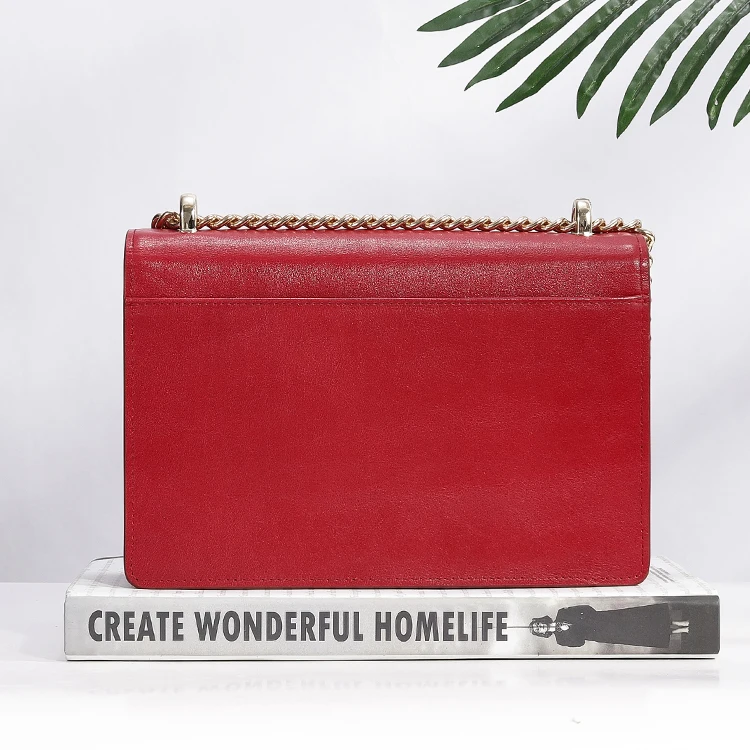 Factory OEM/ODM New Red Genuine Leather Women leather purse Shoulder Bag Cartera De Mujer Private Label Vegan Leather Handbags