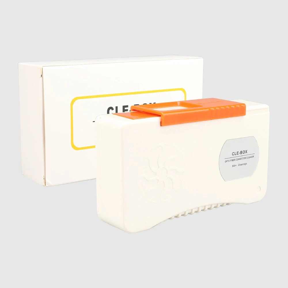 Cassette type optical fiber cleaner CLE-BOX for SC FC MU LC ST D4 DIN E200 Connector with Cleaning Time 500+