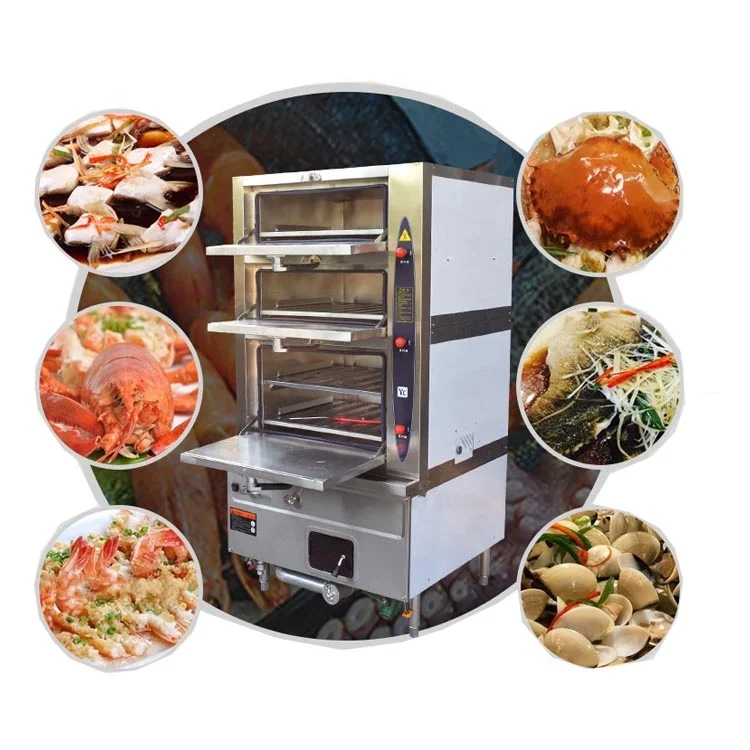 New Design Automatic Rice Steaming Machine, Lobster Cooking Machine Digital Controller Electric Or Gas Steamer Food