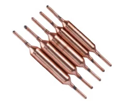 FILTRO DESHIDRATADOR 10 15 20 25 GRS. COLILLAS Y VALVULA DE ACCESO  copper drier filter with whip
