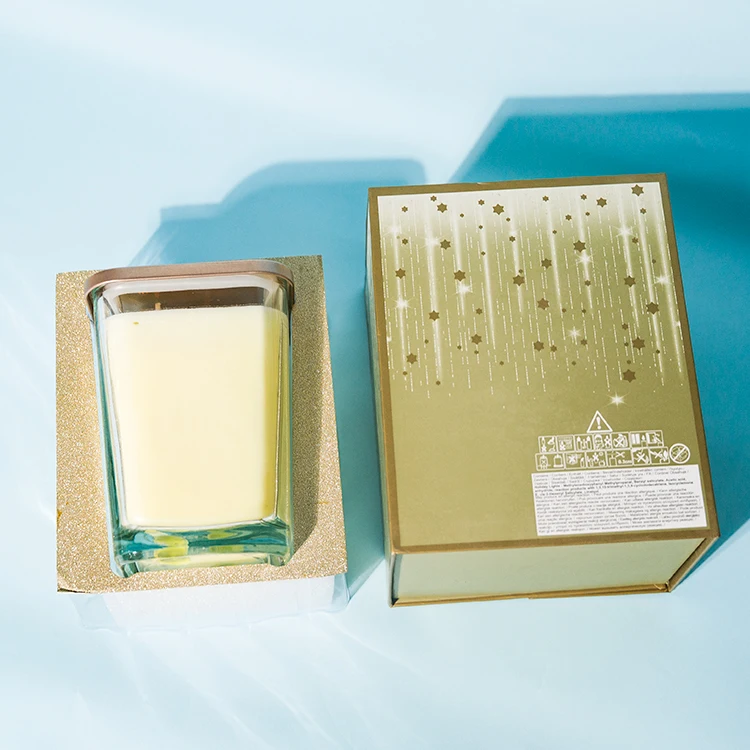Luxury Custom Made Cardboard Candle Packaging Top and Bottom Box with Foam Inserts