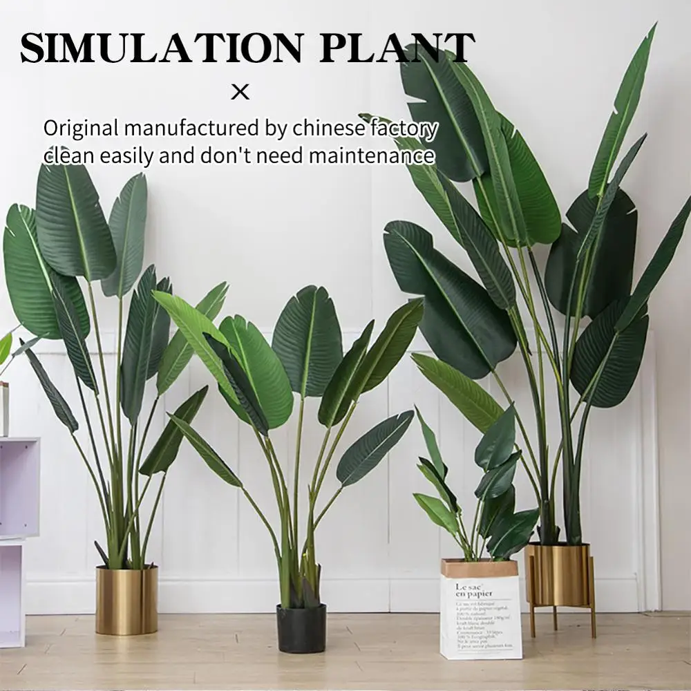 
Indoor 1.2 m artificial travaler banana tree hard rubber leaves plastic plant artificial plant trees supplier 