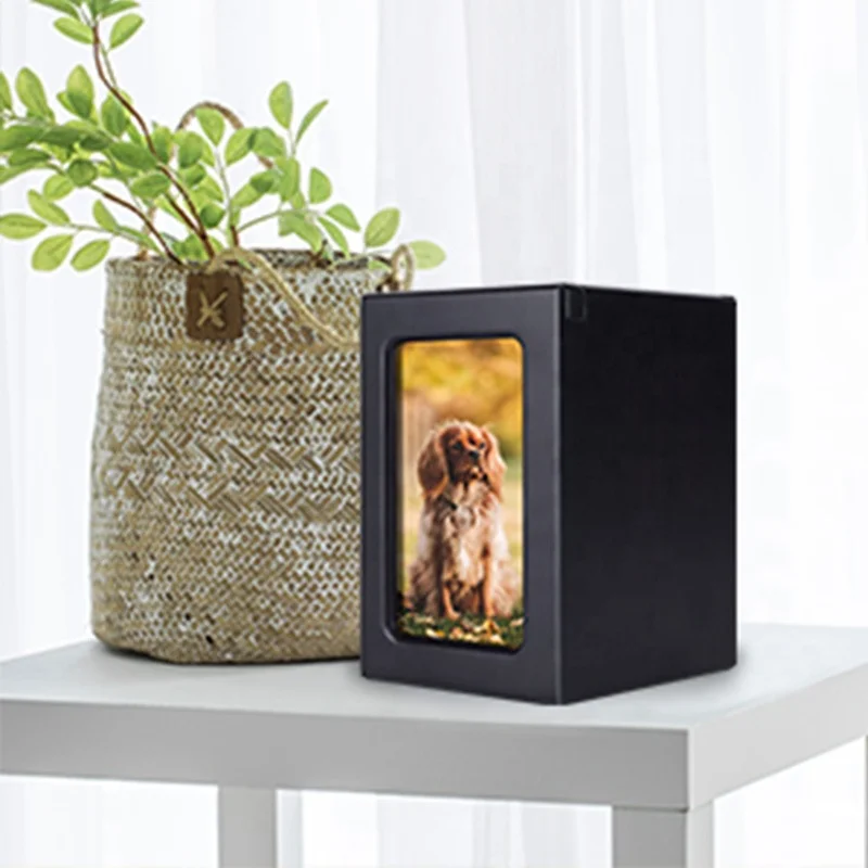 Commemorative pet urn wooden pull-out type photo capable Pet Cremation Funeral wooden box pet relic coffin