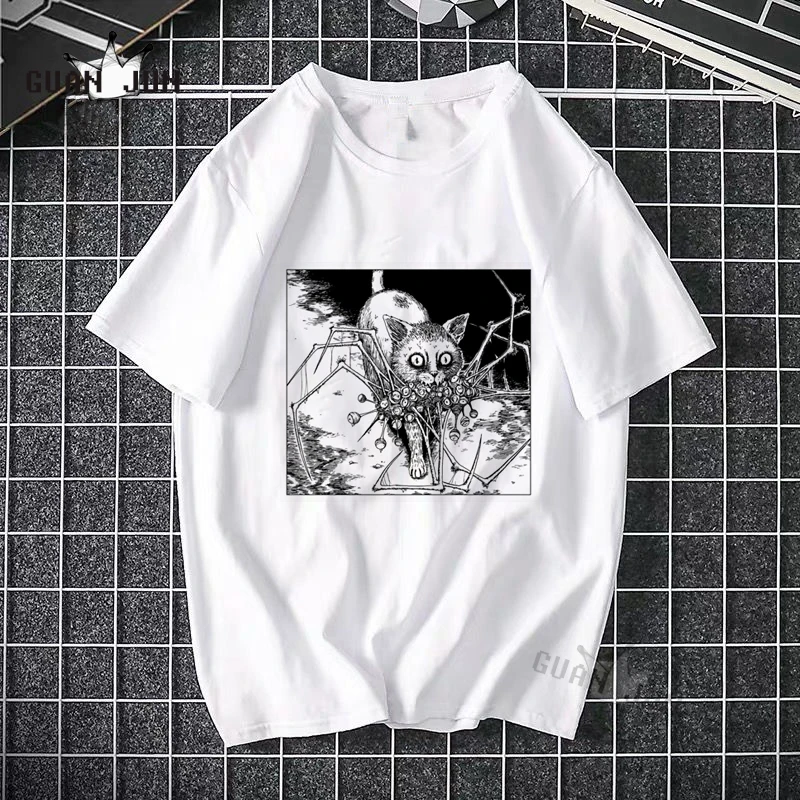 Horror Spiralizer Demonizer Funny T Shirt Men Unisex Harajuku T-Shirt Tomie Junji Ito Japan Anime Tshirt Graphic Top Tees Male