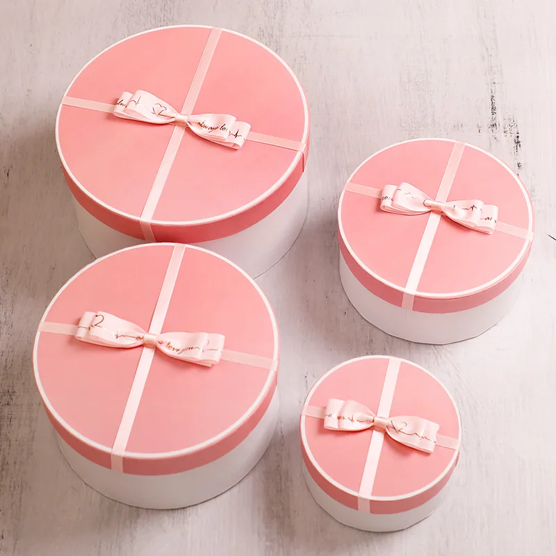  Hug bucket with souvenir round flower gift box lipstick heaven and earth cover wedding candy packaging customizat