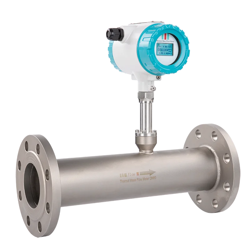 DN100 Gas Mass Flow Meter Smart Display for Compressed Air Natural Gas Hydrogen Oxygen Nitrogen Measure Mass Flow Meter