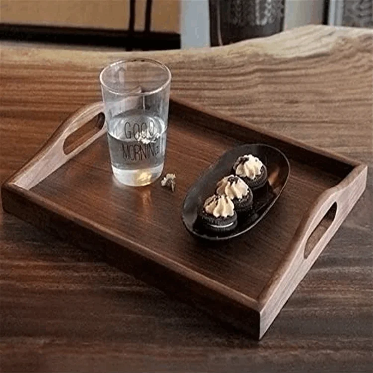 Vintage decorative platters decor durable walnut wholesale factory rustic wooden tray