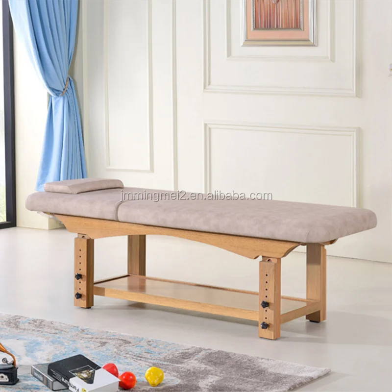 Professional Thai Wood Spa Beauty Facial bed,Spa Massage Table Bed with adjustable backrest
