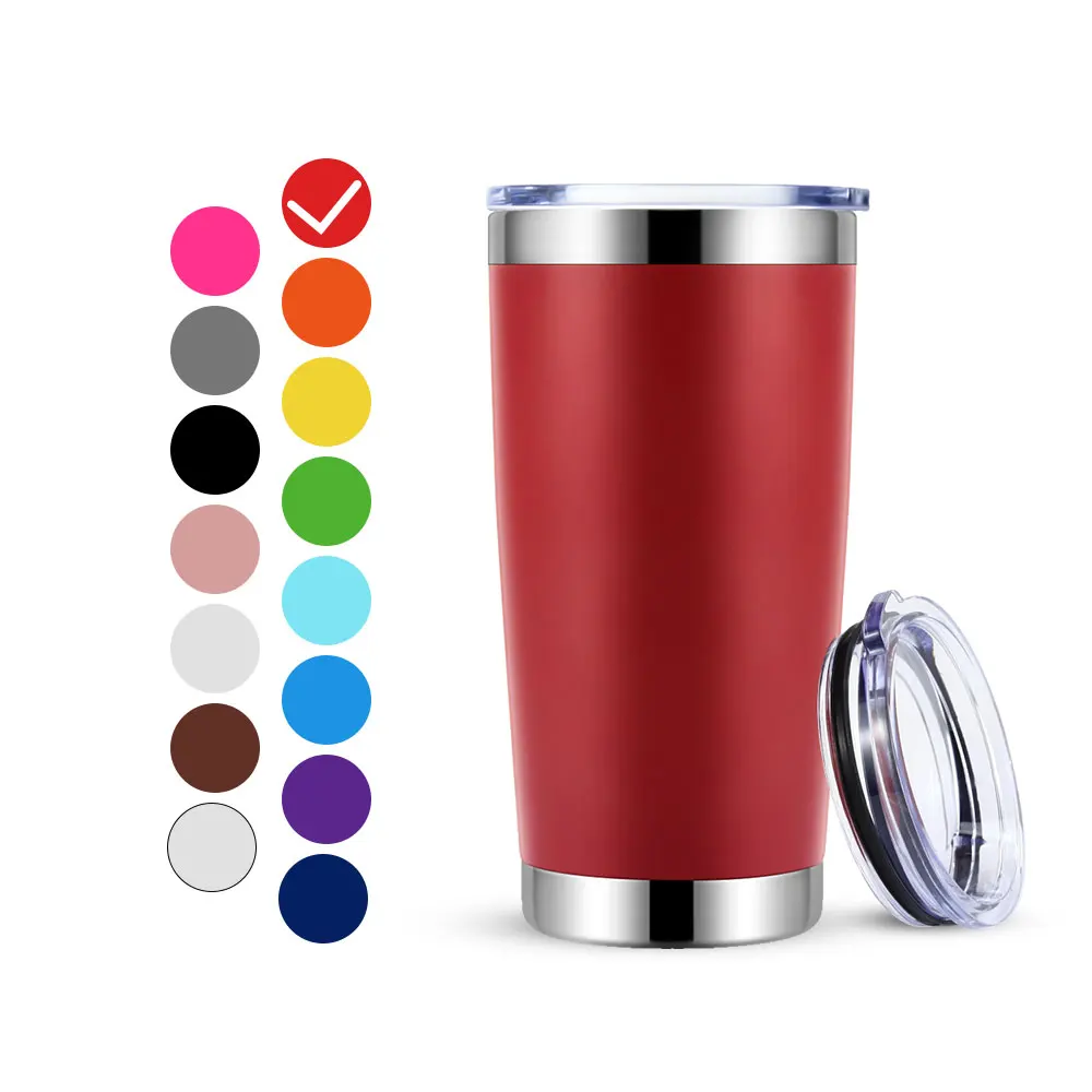 Wholesale 20oz Double Wall Stainless Steel Stemless Insulated Tumbler Cups In Bulk