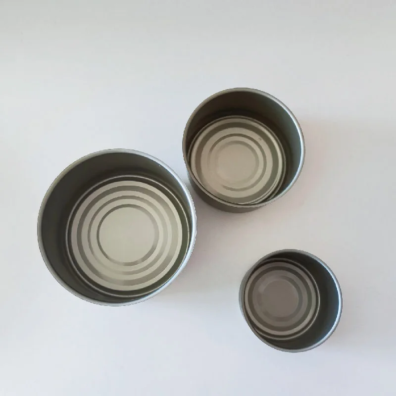 Wholesale Two Pieces Can Ring Pull Tin Can Empty Tuna Fish 100ml Tin Container Metal Food Plate Hand Seal Tin Box with EOE Lids