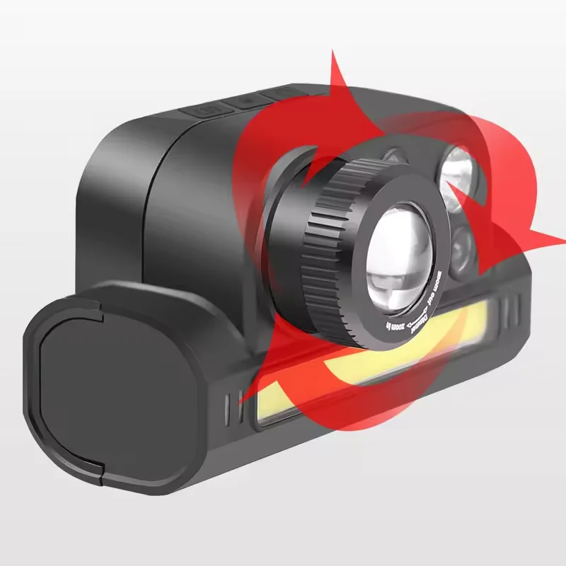 Sensor Type-c Charging Magnet Sensing Quick Output Headlamp Rechargeable Red Blue Green Head Lights