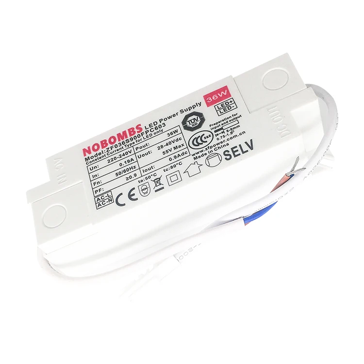 
Factory direct 36W LED bulb driver High PF isolation, certified with stroboscopic 900mA power supply LED driver 
