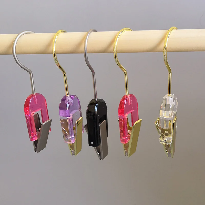 Transparent Hooks Clothing Store Wardrobe Acrylic Bra Clips Crystal Socks Scarf Hook Clothes Hanger Hook