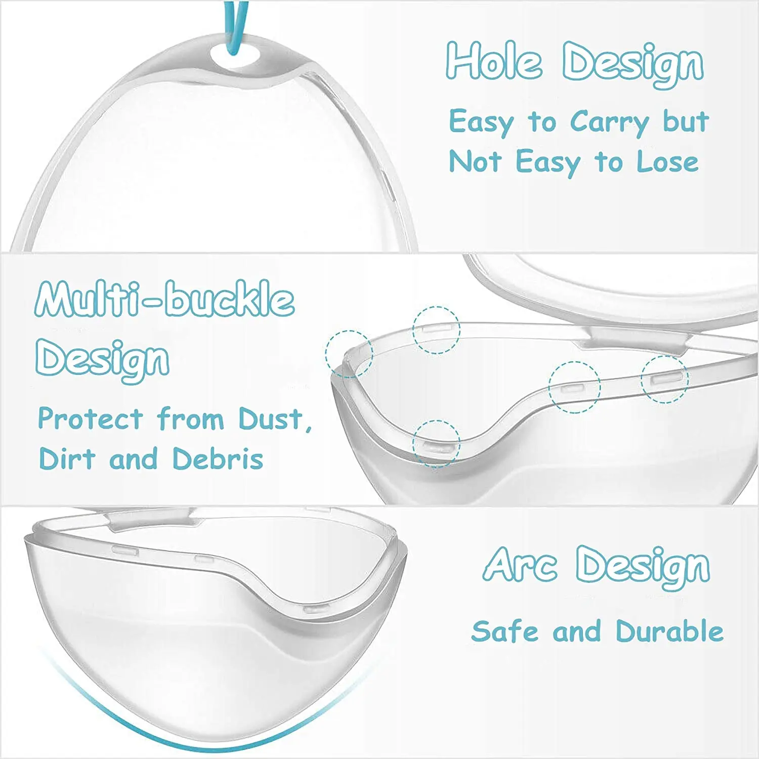 BPA free transparent portable Pacifier Case PP Pacifier Holder Case Container Pacifier box for Traveling