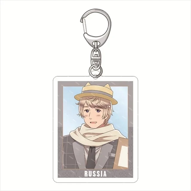 Anime Hetalia Axis Powers Keychain APH Figures Acrylic Key Chain Ludwig Lovino Vargas Antonio Arthur Kirkland Key Ring Pendant