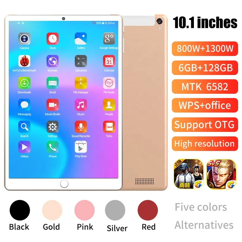 Q10 Top Quality 10.1 Inch Android Tablet 6gb+128gb Mtk 6582 Tablet Pc Wifi Bt Tablets